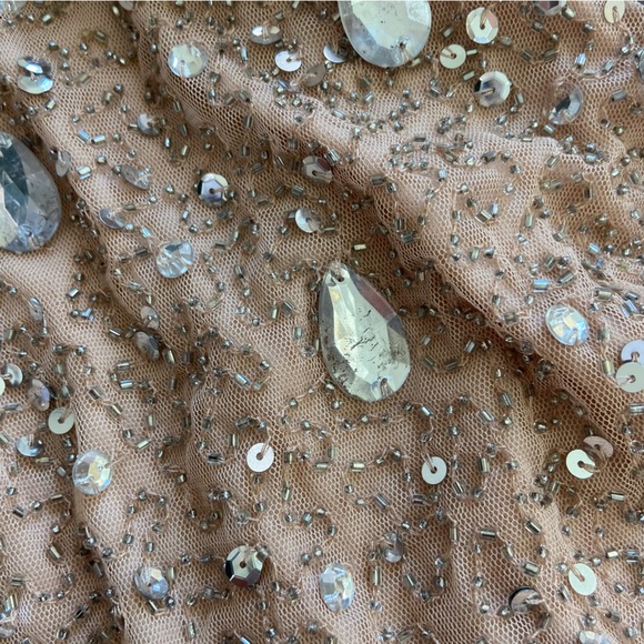 ASOS Pink Balletcore Sequin and Faux Feather Trim Midi Dress w Tulle Skirt US 0 - Picture 7 of 16